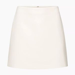 Artitzia Wilfred Classic Mini Skirt SIZE 12 - Vegan Leather, Birch